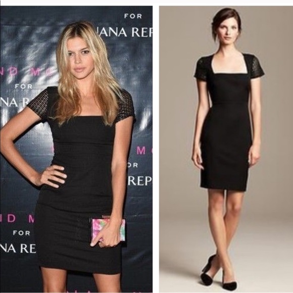 Roland Mouret x Banana Republic Black Cap Sleeve Sheath Dress - Picture 3 of 10